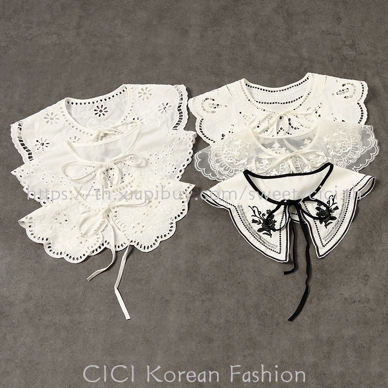 Cici ผ้าคลุมไหล่ ผ้าพันคอ ลูกไม้ ประดับโบว์ แฟชั่นสําหรับผู้หญิง