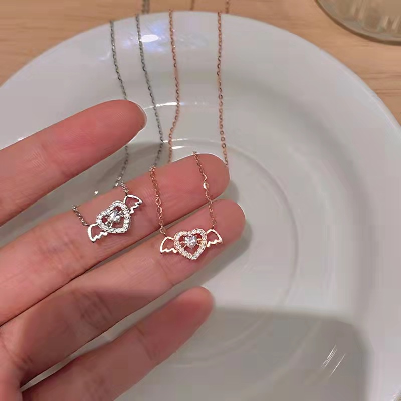 Cocojewelry สร้อยคอโซ่ จี้รูปหัวใจ กามเทพ หรูหรา สไตล์เกาหลี