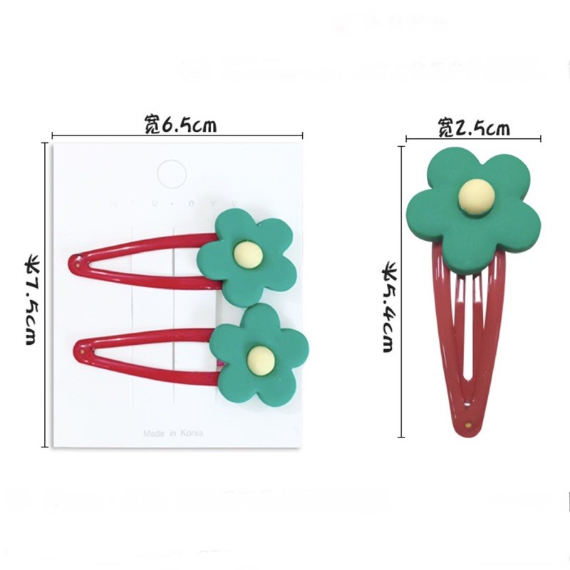 Cute 008 กิ๊บติดผม กิ๊บแป๊กดอกไม้ 2 ชิ้น / 1 แพ็ค