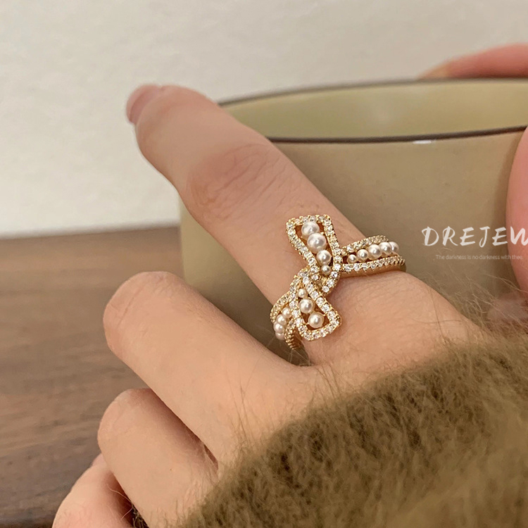 DREJEW แหวนชุบไฟฟ้า ประดับมุก เพทาย เครื่องประดับแฟชั่น เข้ากับทุกการแต่งกาย