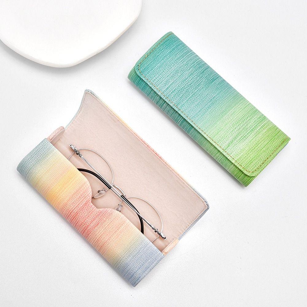 Daishen1 กล่องเก็บแว่นตา หนัง PU น่ารัก สีรุ้ง สําหรับนักเรียน