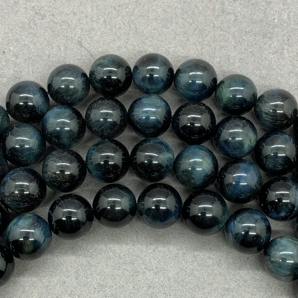 Deep Blue Tiger Eye Beads สีน้ำเงินเข้มเสือตาลูกปัดหินรอบ 4-16 มิลลิเมตรพลอยหลวม Spacer DIY ขายส่ง