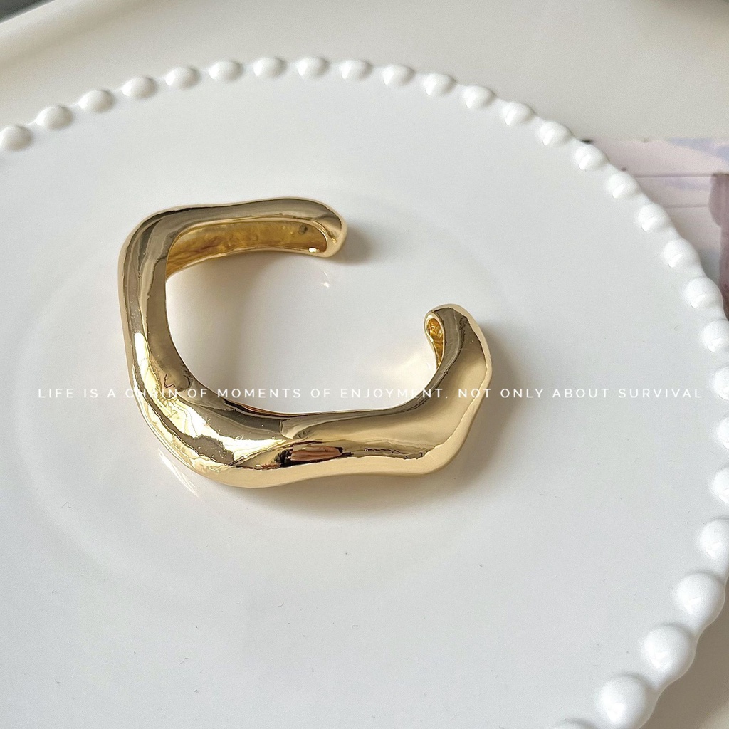 Deli สร้อยข้อมือ ประดับหินนามธรรม สีเงิน หรูหรา