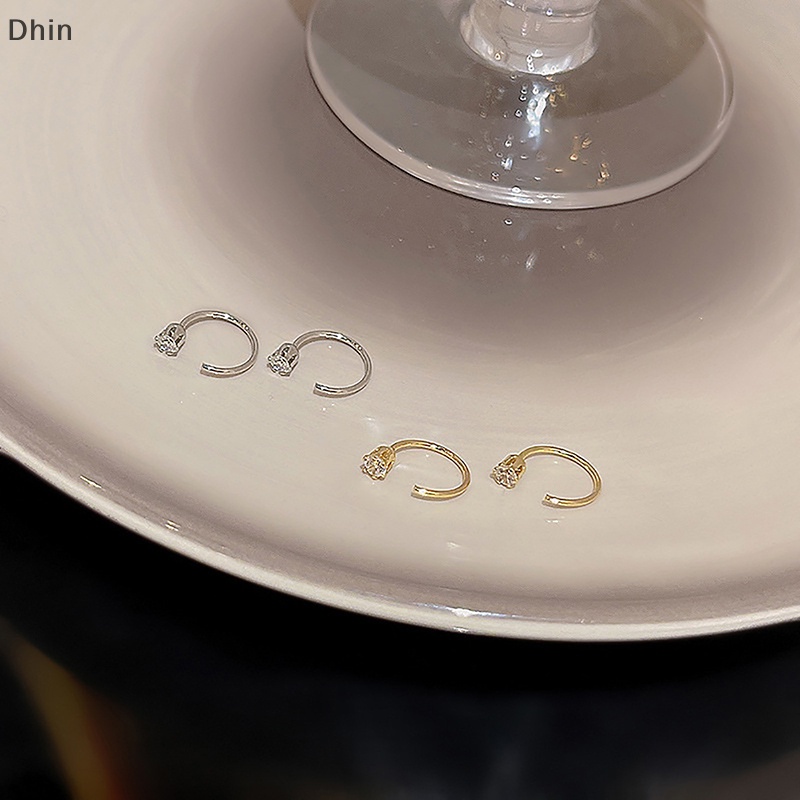 [Dhin] ต่างหูสตั๊ด คริสตัล เครื่องประดับแฟชั่นเกาหลี หรูหรา สําหรับผู้หญิง 1 คู่ COD