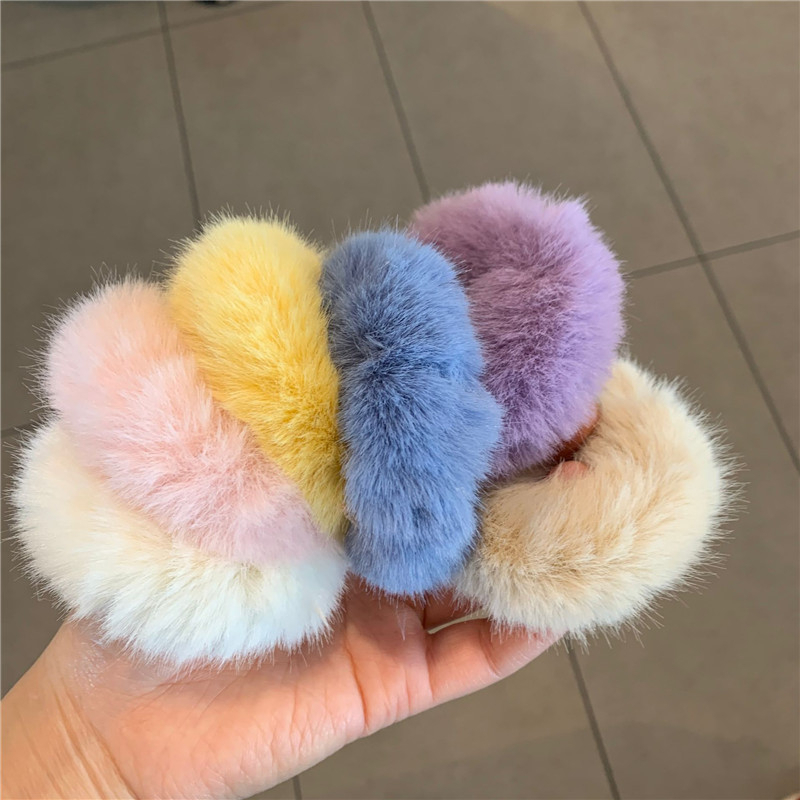 Donut Rabbit โดนัทรัดผม ขนฟูนุ่ม สีน่ารัก สวยสดใสทุกสี ขนาดวง 9cm. ยางรัดผมน่ารัก ยางมัดผม