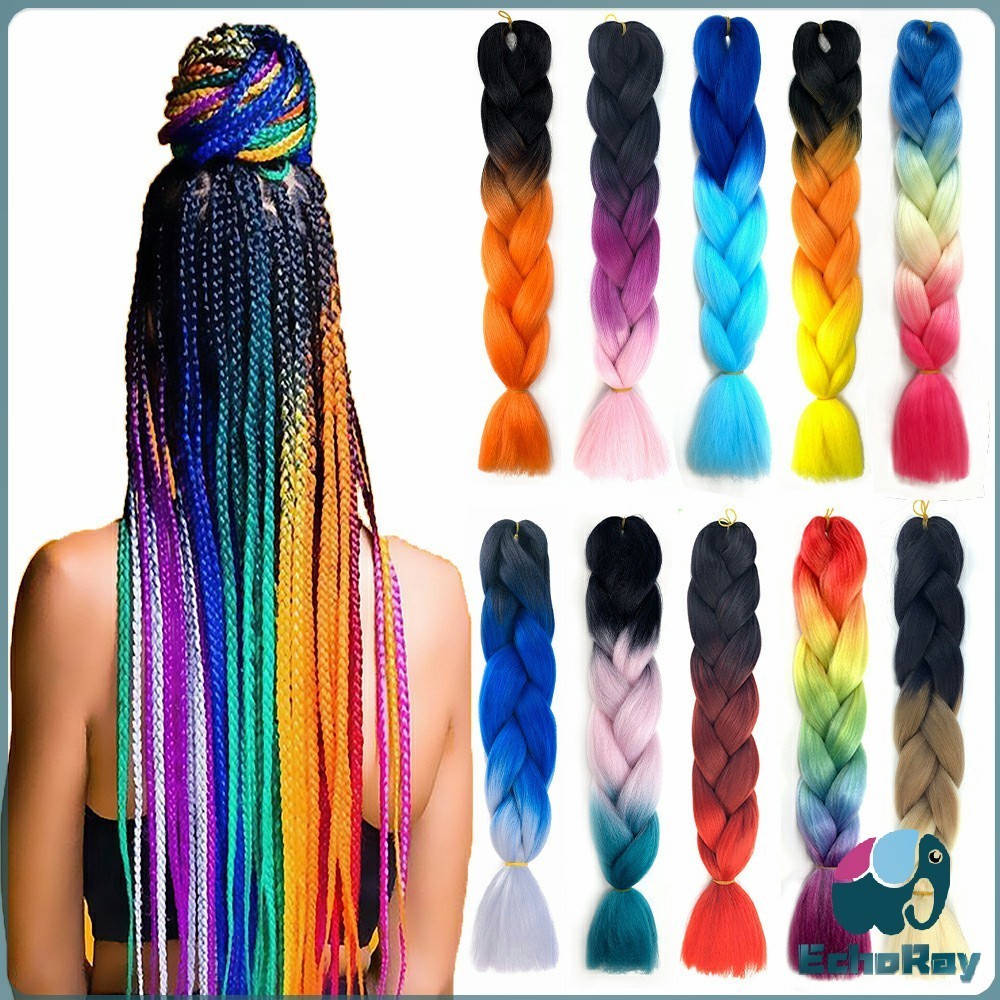 EchoRay ผมเปีย ไหมถักผม สีทูโทน แอฟริกันเดรดล็อกส์ wig braids