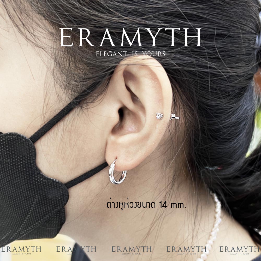 Eramyth Jewelry ต่างหูห่วง เงินแท้ 92.5 มี 3 ขนาด 4 สี ใส่ได้ทุกวัย สินค้ามาตรฐานส่งออก พร้องส่ง