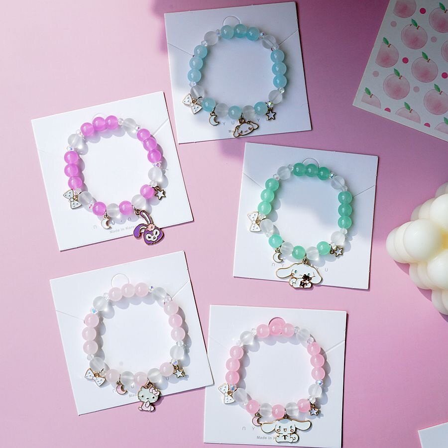 FS NEW สร้อยข้อมือ ลูกปัดคริสตัล ลายการ์ตูน น่ารักๆ เหมาะกับของขวัญ สําหรับผู้หญิง