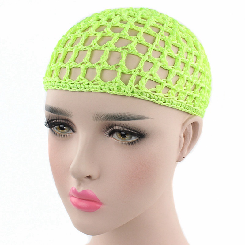 Fancyqube ผ้าโพกหัว ผ้าตาข่ายถักโครเชต์ สีพื้น สําหรับผู้หญิง