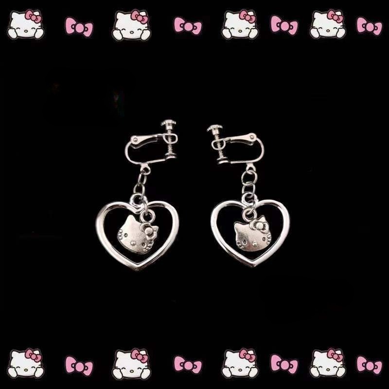 Fashion New Personality Harajuku Earrings Music Festival Peach Heart Love Cross Christ Hollow Asymmetric Earrings Earrings