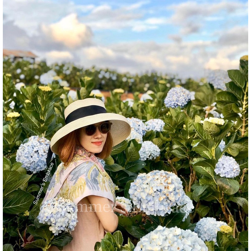Flora Flower Collection ผ้าพันคอ คลุมไหล่  กันหนาว โพกหัว เกาะอก