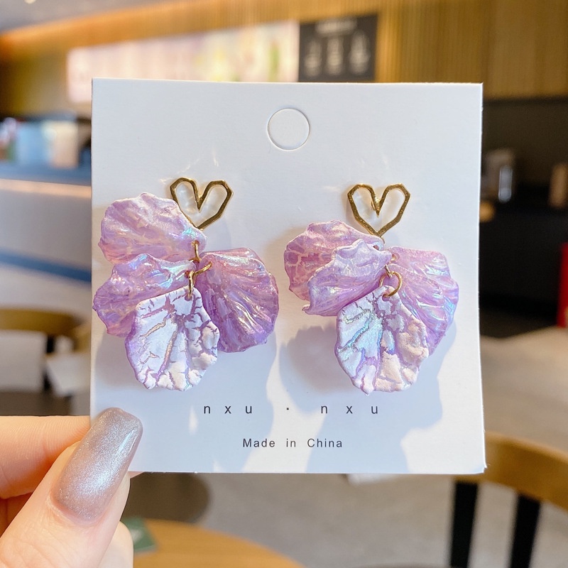 Flower earrings trend earrings atmosphere fashion sense French net red all-match earrings earrings
