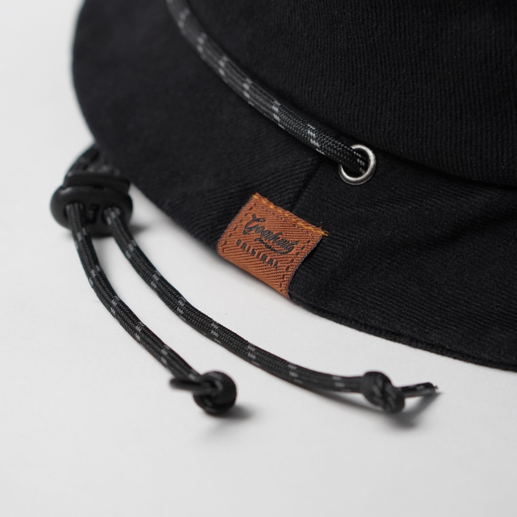 G157 Black หมวกบักเก็ต คอตตอนหนาพิเศษ ฟอกเฟด เบา นุ่ม ใส่สบาย ระบายอากาศได้ดี