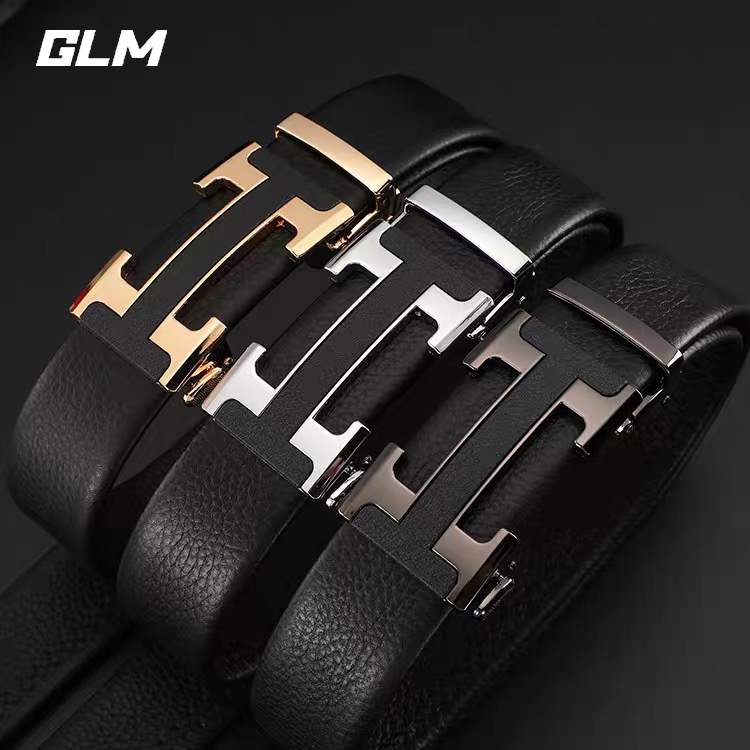 GLM เข็มขัดหนังผู้ชาย แฟชั่นสำหรับผู้ชาย เข็มขัดหนังวัว