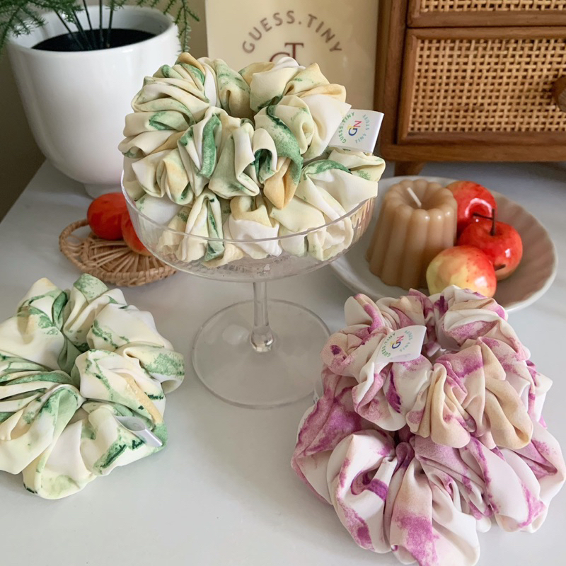 GTN. Heart made Parfait Scrunchies   โดนัทรัดผม เส้นผ่านศูนย์กลาง 8-10 ซม.✨ ยางมัดผม