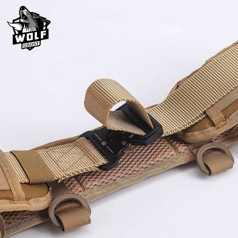 Ghostwolf สายเข็มขัดโลหะ สําหรับผู้ชาย เข็มขัดผ้า ขนาด 2 นิ้ว หัวเข็มขัดปลดง่าย ทนทาน