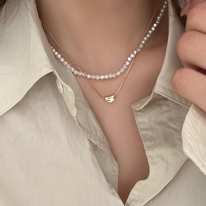 Golden Doudou สร้อยคอโซ่ ประดับมุก หรูหรา เข้ากับทุกการแต่งกาย สําหรับผู้หญิง