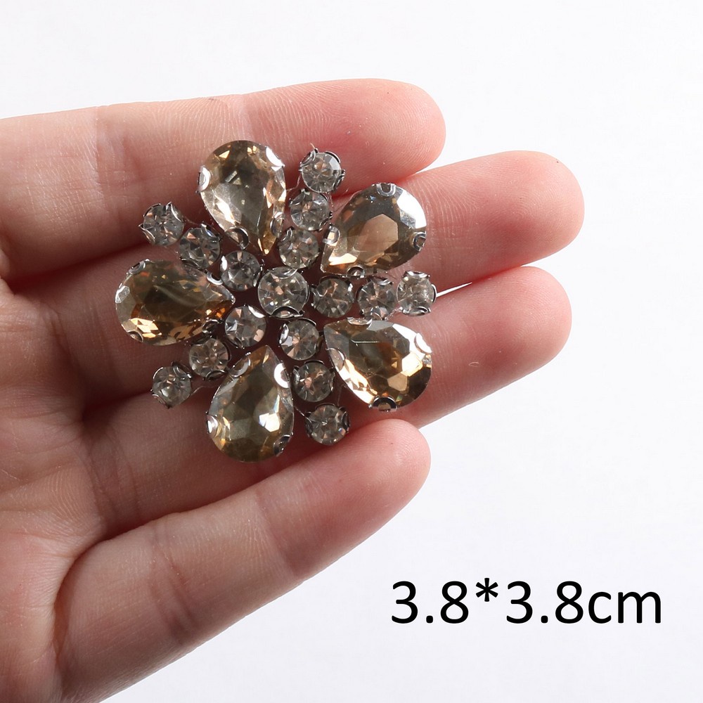 Golden Shadow แผ่นแพทช์เพชรแชมเปญ รีดบนลูกปัดก้อน / IRON ON MANIK BAJU BATU TAMPAL