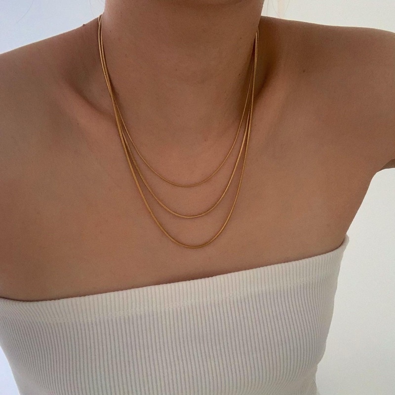 HER OBJECTIVE_HER SNAKE PLAIN NECKLACE IN 1/1.5MM