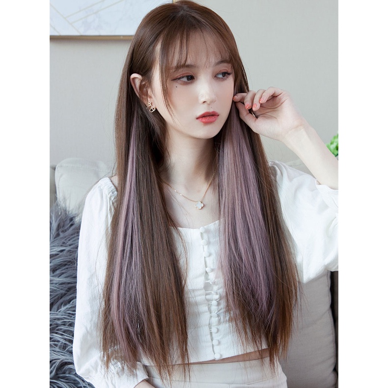 HOT  Hair Piece Color แฮร์พีช ช่อไฮไลท์ วิกผมผู้หญิงหลากสีวิกผมมนุษย์วิกผม 55 ซม กิ๊บช่อผม ไฮไลท์