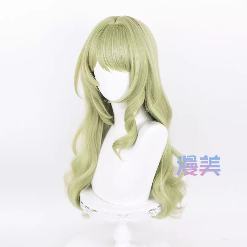 Honkai Impact 3rd Mobius Cosplay Wig 80cm Long Light Green Curly Heat Resistant Wigs