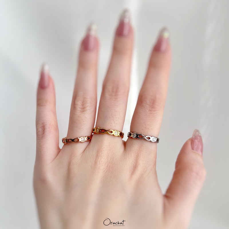 Infinity blink 14k ring. (แหวนงานชุบ 14k สแตนเลส สวยทน โดนแอลกอฮอลล์ได้ ไม่ลอก)