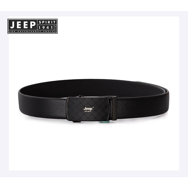 JEEP SPIRIT 1941 ESTD เข็มขัดหนังวัวแท้ หัวเข็มขัดอัตโนมัติ สําหรับผู้ชาย