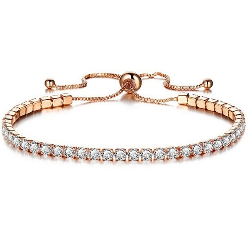 J&L สร้อยข้อมือคริสตัลประดับ Rhinestone เครื่องประดับแฟชั่นสตรี