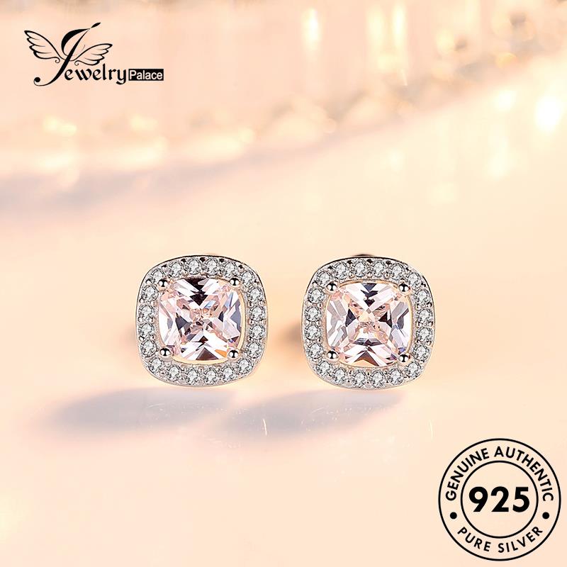 Jewelrypalace ของแท้ ต่างหูเม็ดเดี่ยว เงิน 925 ประดับมุก เพชรโมอิส สําหรับผู้หญิง M019