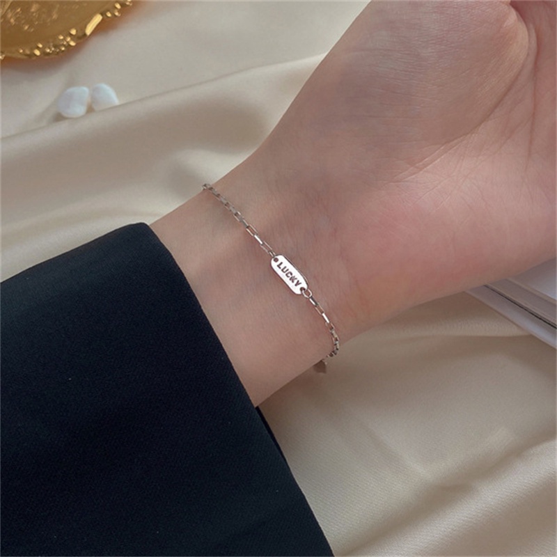 Jojo COCO ชุดสร้อยข้อมือเงิน 925 จี้รูปแบรนด์นําโชค NK แฟชั่นเกาหลี