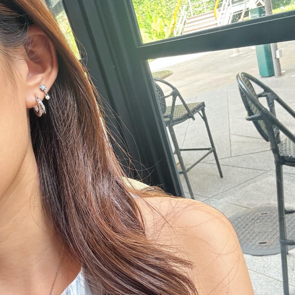 Judy Star Drop Stud Earring ต่างหูสตั๊ดดวงดาวห้อยไข่มุก