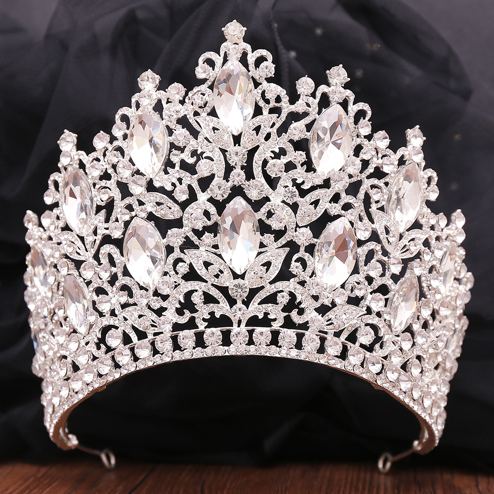 Levery Miss Pageant มงกุฎเจ้าหญิง ประดับพลอยเทียม ขนาดใหญ่ สําหรับเจ้าสาว งานแต่งงาน
