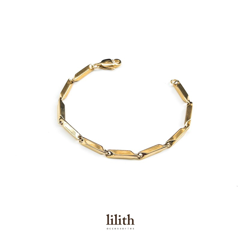 Lilith -  Geometric link Chain Stainless Bracelet สร้อยข้อมือ สร้อยคอ สแตนเลส y2k