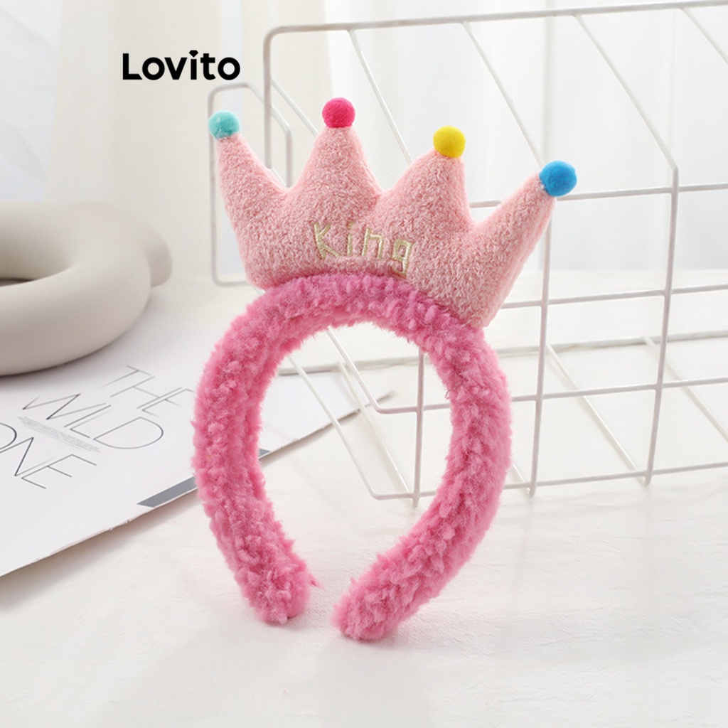 Lovito ที่คาดผมผู้หญิง รูปมงกุฎ สไตล์น่ารัก สำหรับใส่ล้างหน้า LFA10423