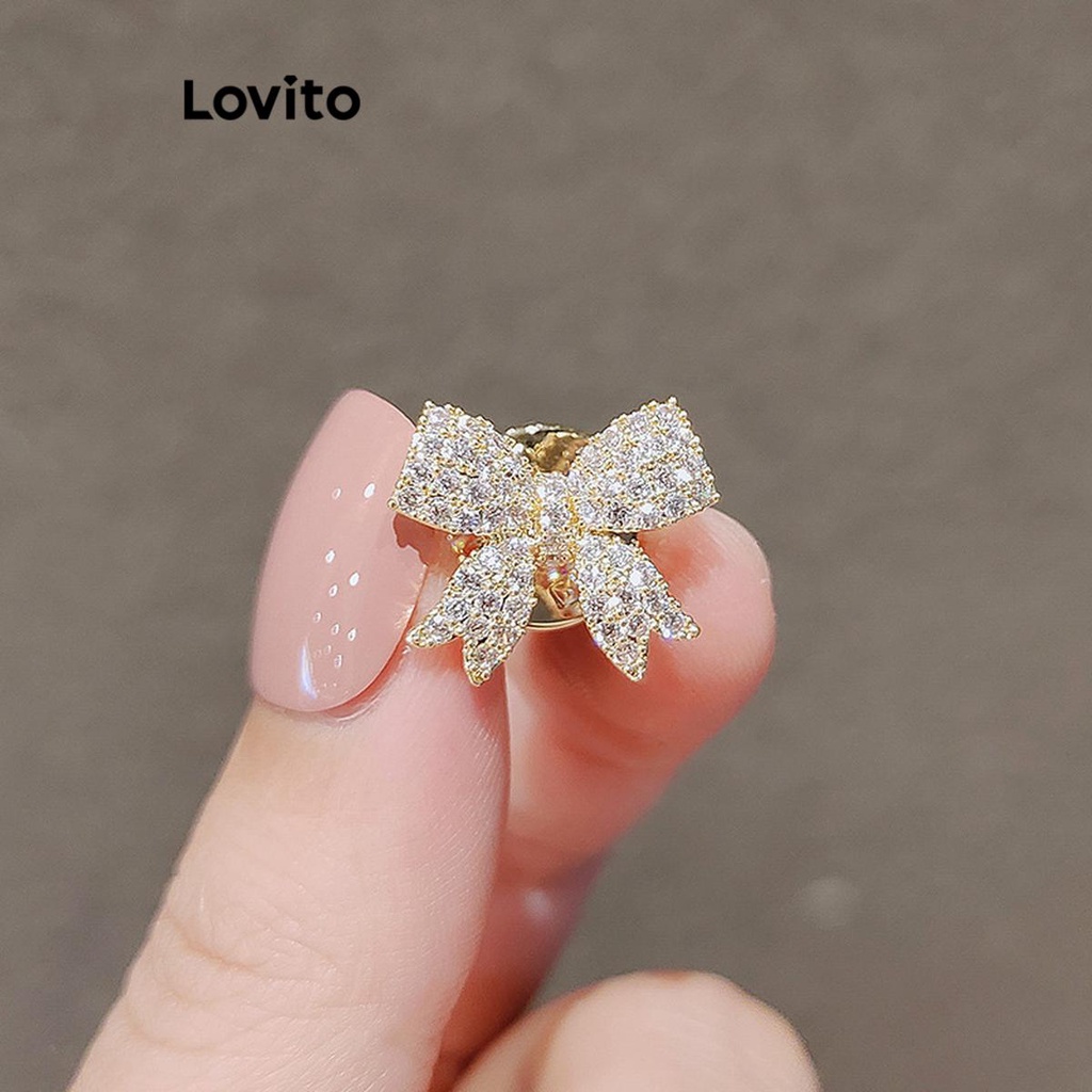 Lovito เข็มกลัดผู้หญิง รูปดอกไม้ โบว์ การ์ตูน สไตล์น่ารัก LFA09648
