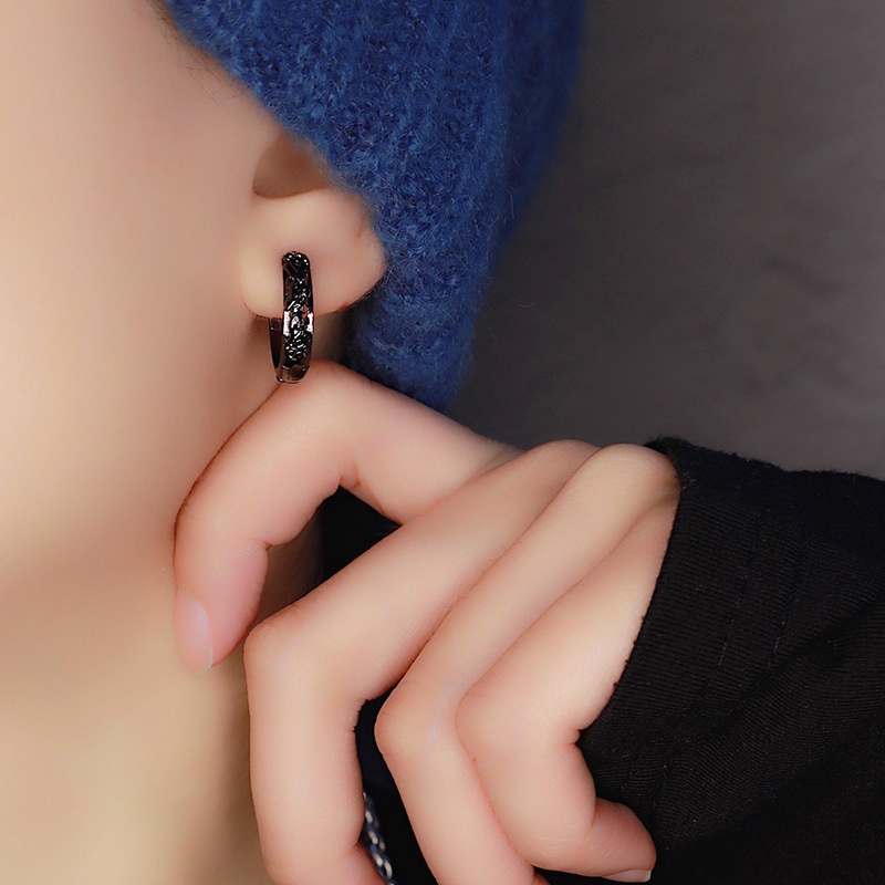 [Lucky Pixiu Earrings] ต่างหูเข็มเงิน 925 รูปไม้กางเขน ไม่ซีดจาง สไตล์เกาหลี ญี่ปุ่น แฟชั่น สําหรับผู้ชาย