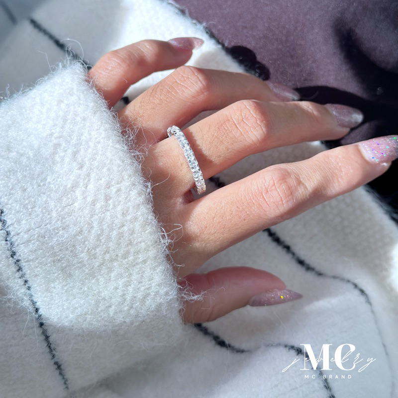 MCbrand.Jew  แหวนเงินเเท้ เพชรPremiumCZ✨รุ่น Lucy เพชรรอบวงง✅ไม่ลอกใส่ติดตัวได้เลย มีใบรับประกันสินค้า