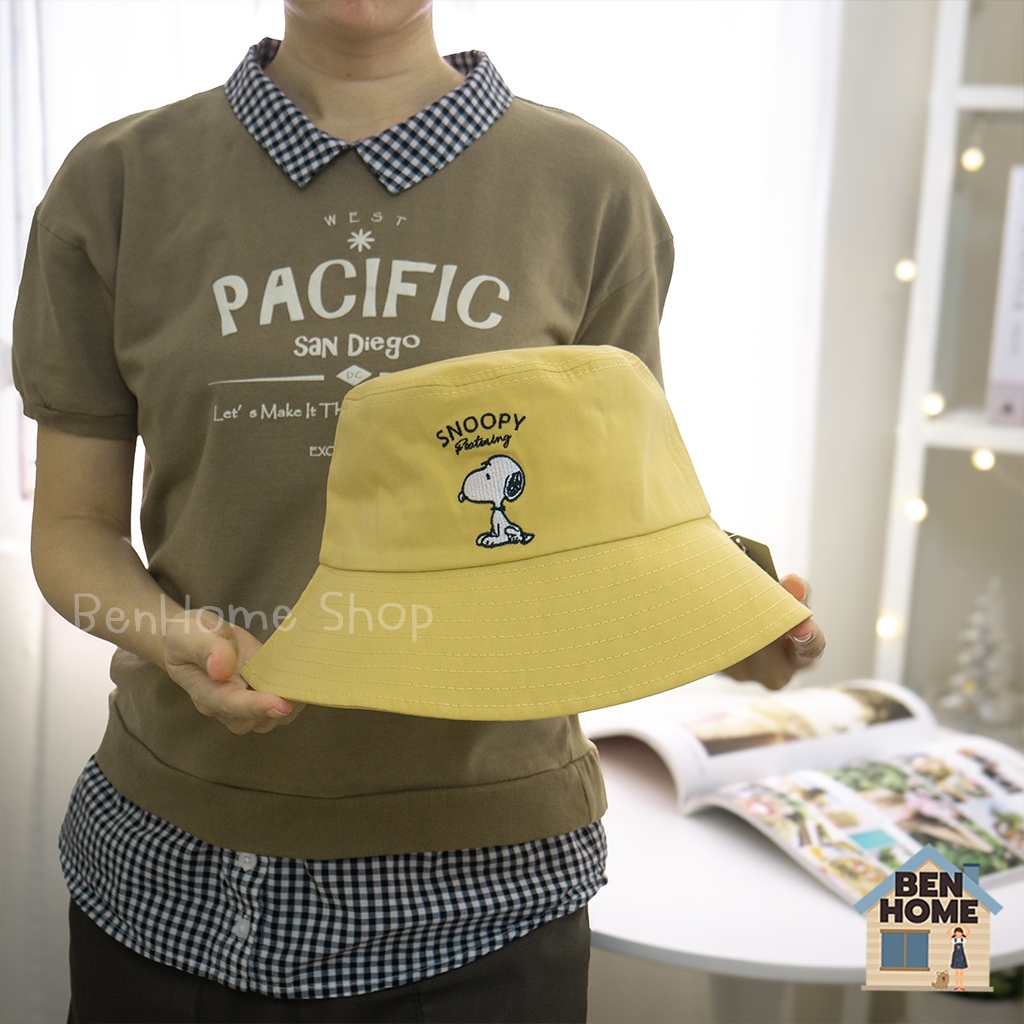 MOSHI MOSHI หมวกบักเก็ตปักลาย Snoopy (พร้อมส่ง)