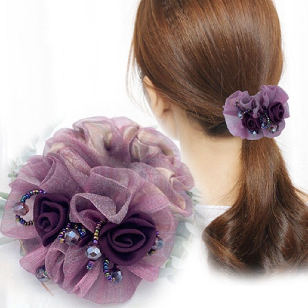 MYPINK  ยางรัดผม โบว์ผูกผม ยางมัดผม โบว์ดอกไม้ สวยมาก งานดี ไม่กินผม