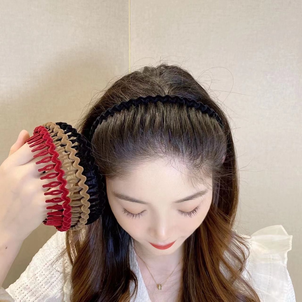 [Magpie] ที่คาดศีรษะ กันลื่น สีพื้น สําหรับเด็กผู้หญิง
