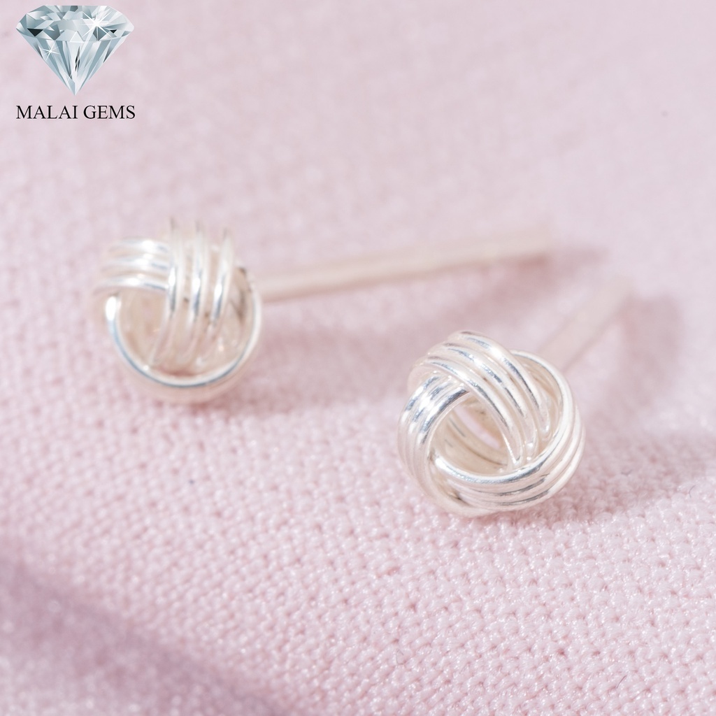 Malai Gems ต่างหูทรงตะกร้อ Silver 925 แท้ ตุ้มหูเงิน ตุ้มหูตะกร้อ ไม่มี Nickle ผสม ใส่ได้ทั้งชายและหญิง