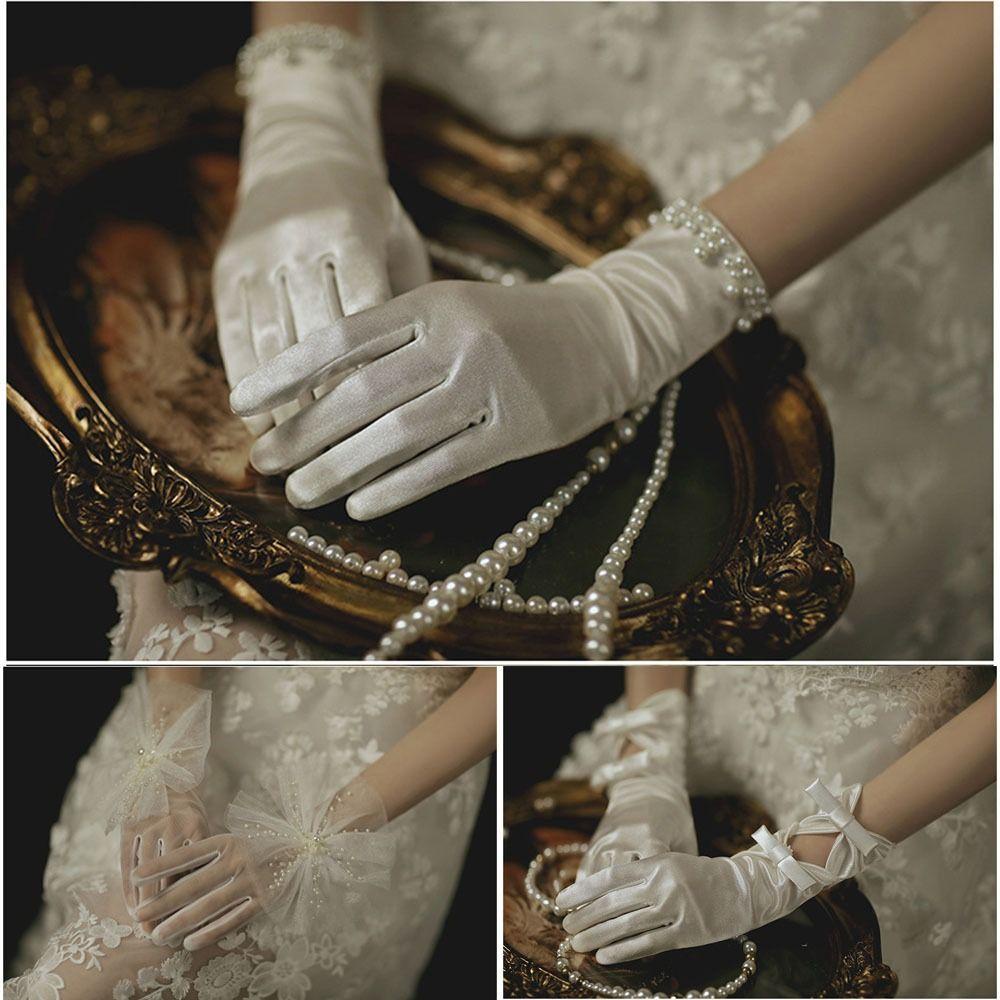 Me ถุงมือลูกไม้ แฟชั่นใหม่ สําหรับเจ้าสาว ใส่ไปงานปาร์ตี้ 1 คู่