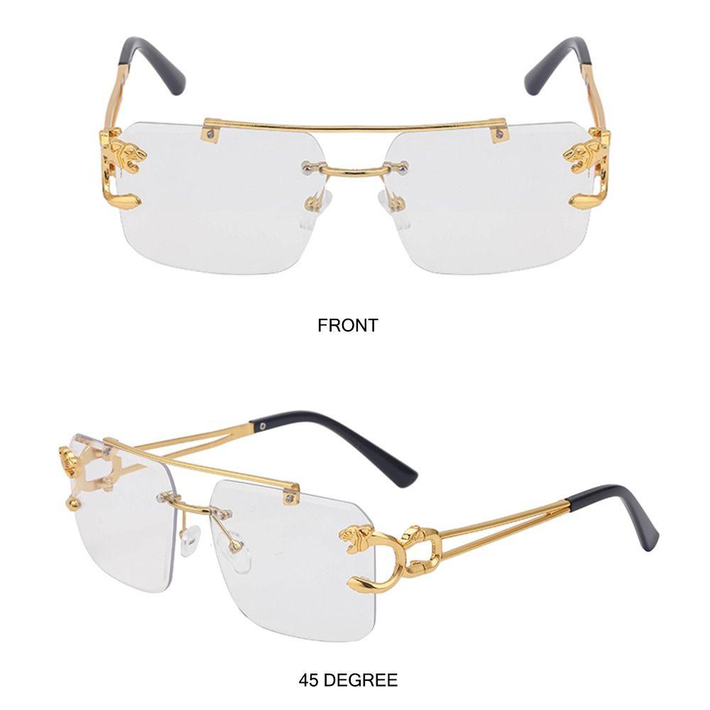Melodygoods1 แว่นตากันแดด ไร้ขอบ แฟชั่น กรอบโลหะ แว่นตาไร้กรอบ Steampunk แว่นตากันแดด