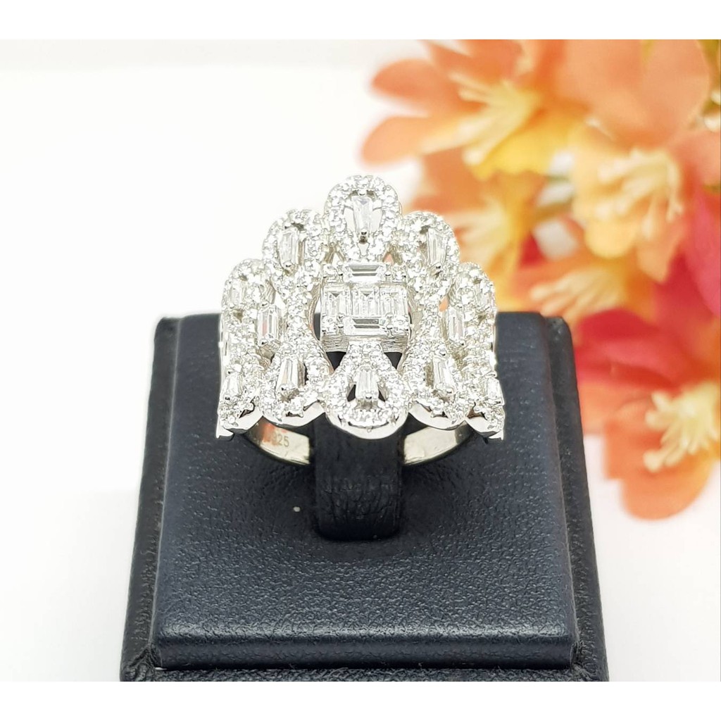 Memorine Jewelry แหวนเงินแท้ 925 ฝังเพชรสวิส (CZ) : ONLR496