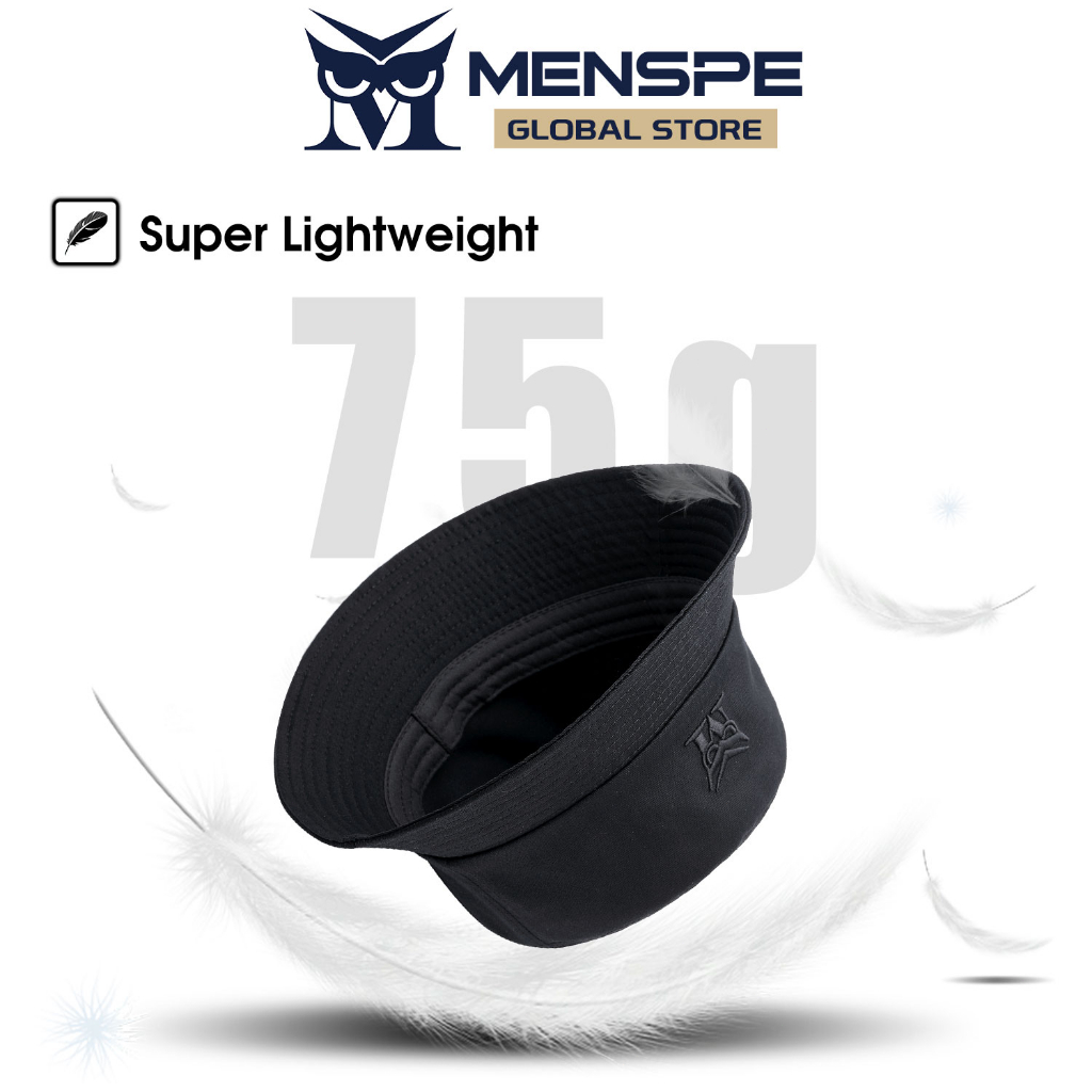 Menspe หมวกบักเก็ต ป้องกันแดด พับได้ 56-62 ซม. สีดํา สําหรับตกปลา
