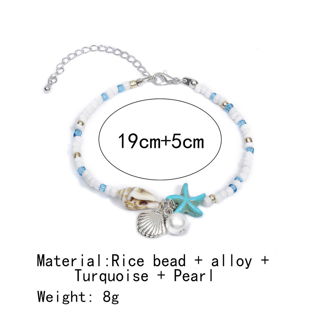 Mh สร้อยข้อมือถักแฟชั่น สไตล์โบฮีเมียน ปลาดาว เครื่องประดับมือ ฤดูร้อน