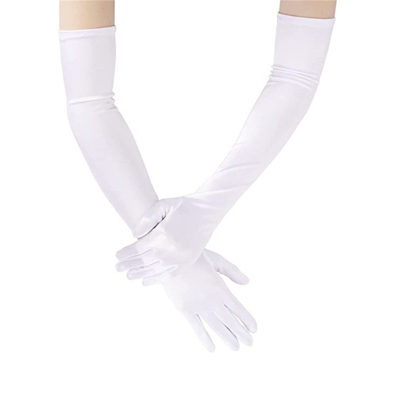 Mis ถุงมือยาว ผ้าซาติน ประสิทธิภาพสูง สําหรับผู้หญิง ใส่เต้นรํา งานแต่งงาน
