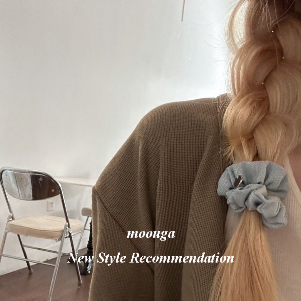 Moouga/handy ที่คาดศีรษะ ผ้ายีน ลดอายุ แบบเรียบง่าย สไตล์ใหม่ สําหรับผู้หญิง
