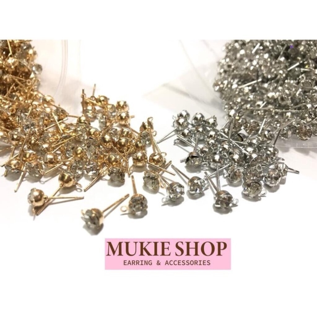 Mukie shop DIY รวม ก้านต่างหู ต่างหู (แบบ Basic) อะไหล่ต่างหู แพ็ค 20,50 ชิ้น มุกี้ ช้อป