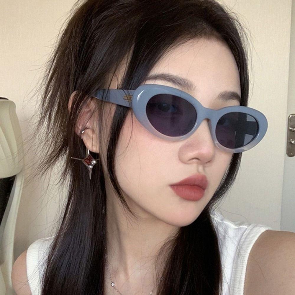 Mxmusty แว่นตากันแดด ทรงวงรี หรูหรา สไตล์ฮิปฮอป สําหรับผู้หญิง